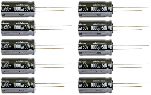 Lot of 10 Nichicon 50UT1000 / UVZ1H102MHD 1000uf @ 50V Hi Temp Radial Capacitor