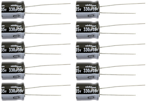 Lot of 10 Nichicon 35UT330 / UVZ1V331MPD 330uf @ 35V Hi Temp Radial Capacitor