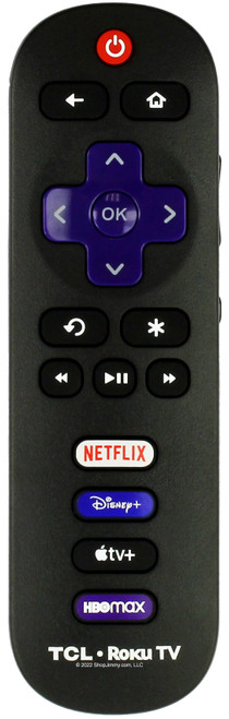 TCL Roku 21001-000071 Remote Control w/ Netflix Disney+ AppleTV HBO Max--Open Bag