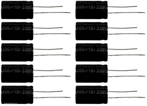 10UT3300 3300uf @ 10V Hi Temp Radial Capacitor - 10 Pack