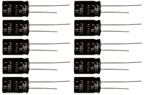 Lot of 10 16UT2200 2200uf @ 16V Hi Temp Radial Capacitor