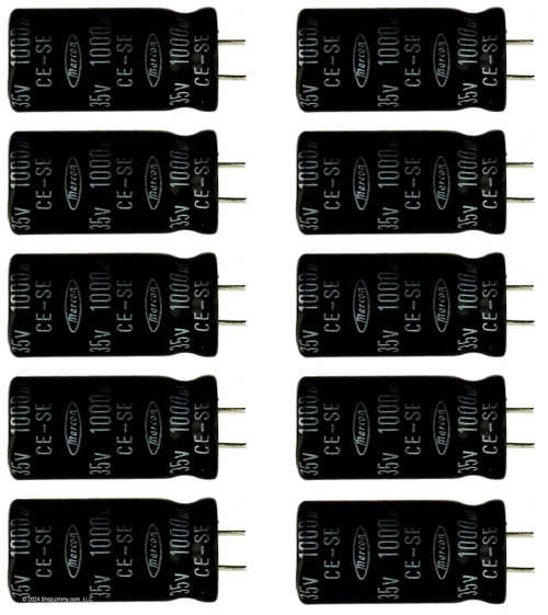 Lot of 10 35UT1000 1000uf @ 35V Hi Temp Radial Capacitor
