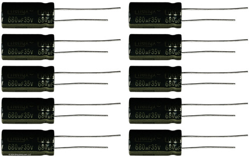 Lot of 10 35UT680 680uf @ 35V Hi Temp Radial Capacitor