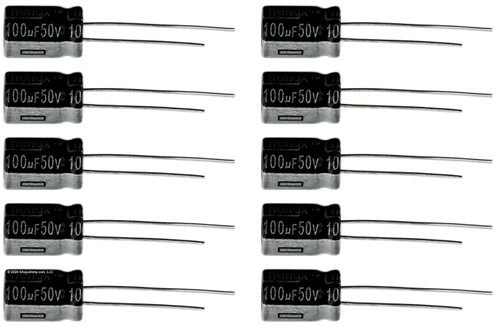 Lot of 10 50UT100 100uf @ 50V Hi Temp Radial Capacitor