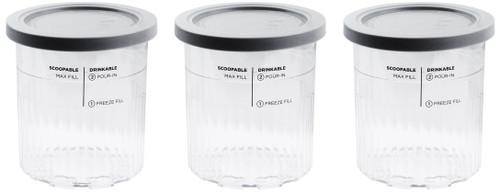 Ninja CREAMi Deluxe Ice Cream Maker Pints w/Lid 3-PACK XSKPNTLD2 - Refurbished